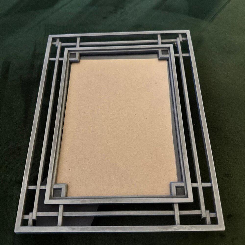 Art Deco Geometric Silver Frame